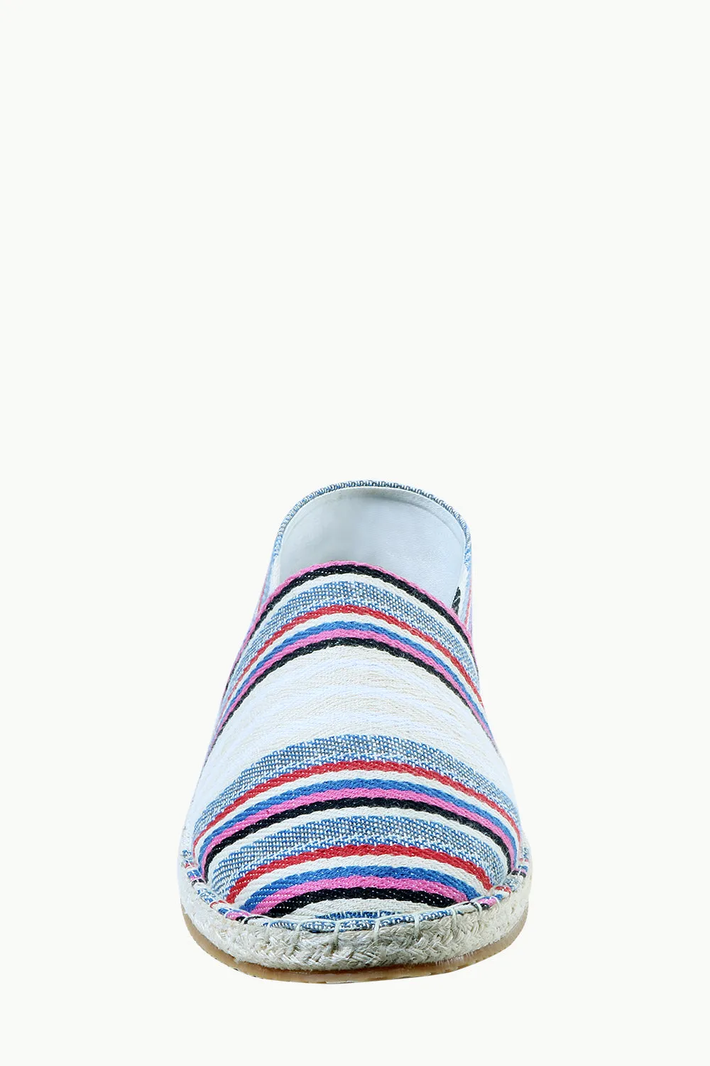 Mens Multi Color Jacquard Striped Espadrilles