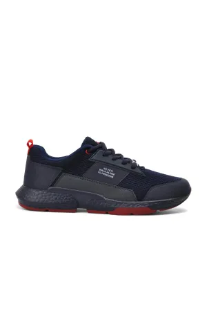 Men's Navy Blue Mesh Sport Shoes