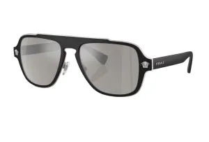 Mens Versace Sunglasses Ve2199 Matt Black/ Light Grey Mirror Silver Sunnies