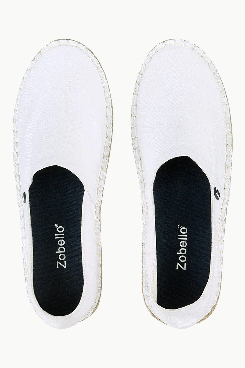 Men's White Solid Espadrilles