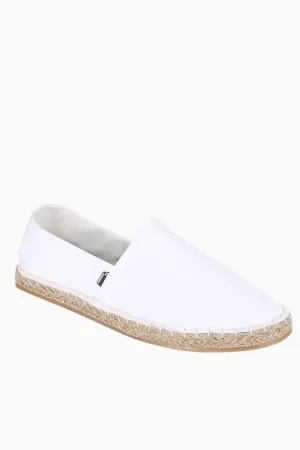 Men's White Solid Espadrilles