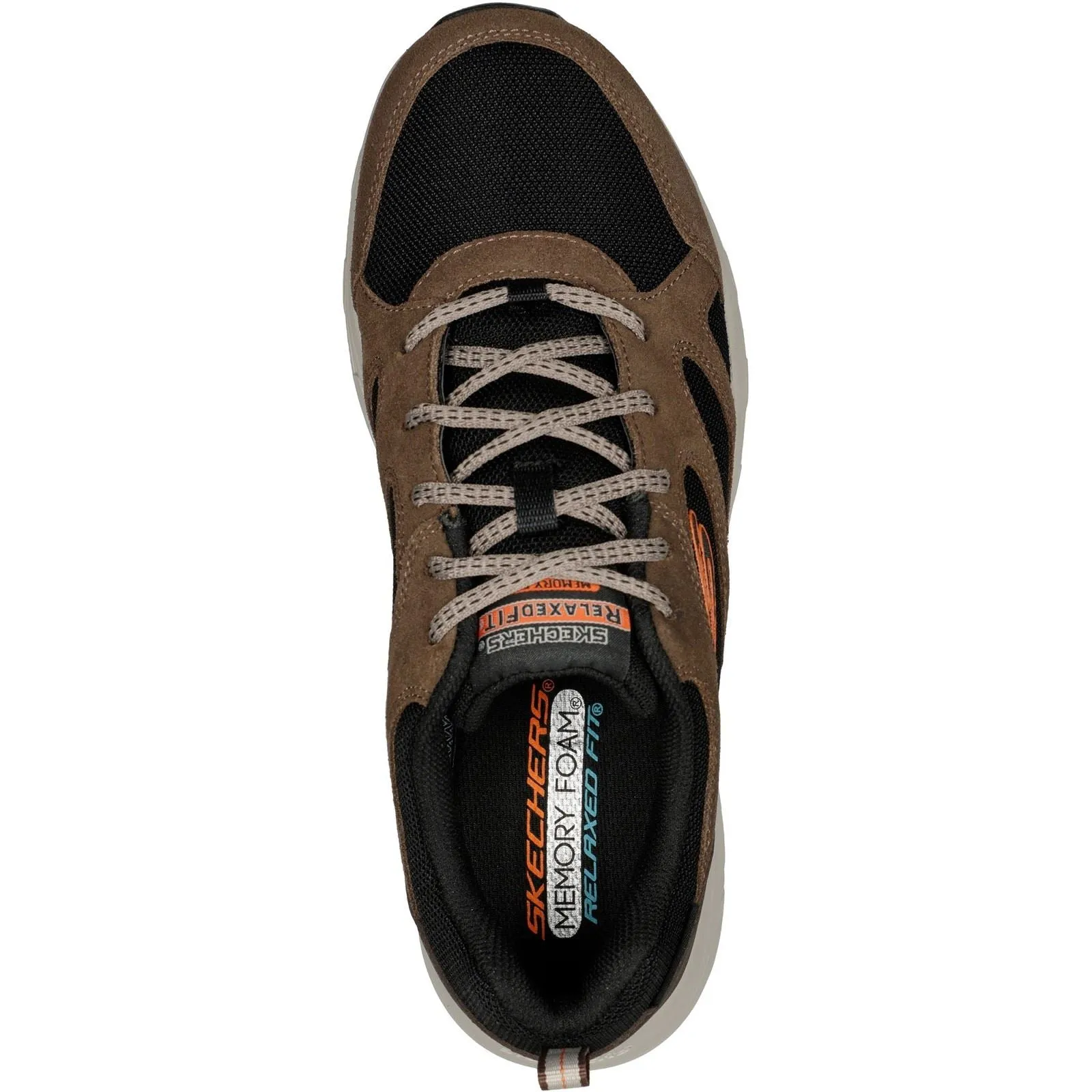 Men's Wide Fit Skechers 237348 Oak Canyon Sunfair Trekking Low Cut Trainers - Brown/Black