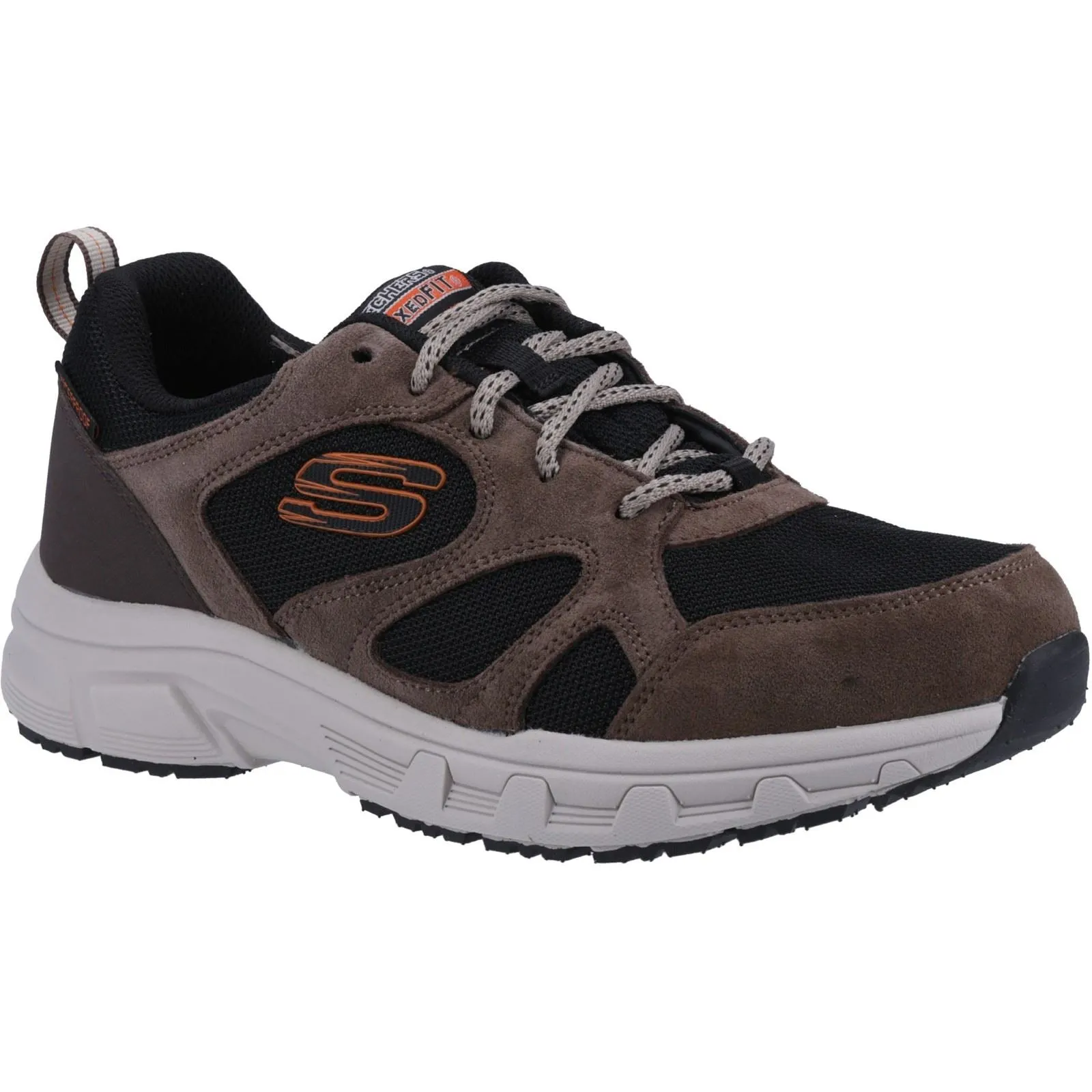 Men's Wide Fit Skechers 237348 Oak Canyon Sunfair Trekking Low Cut Trainers - Brown/Black