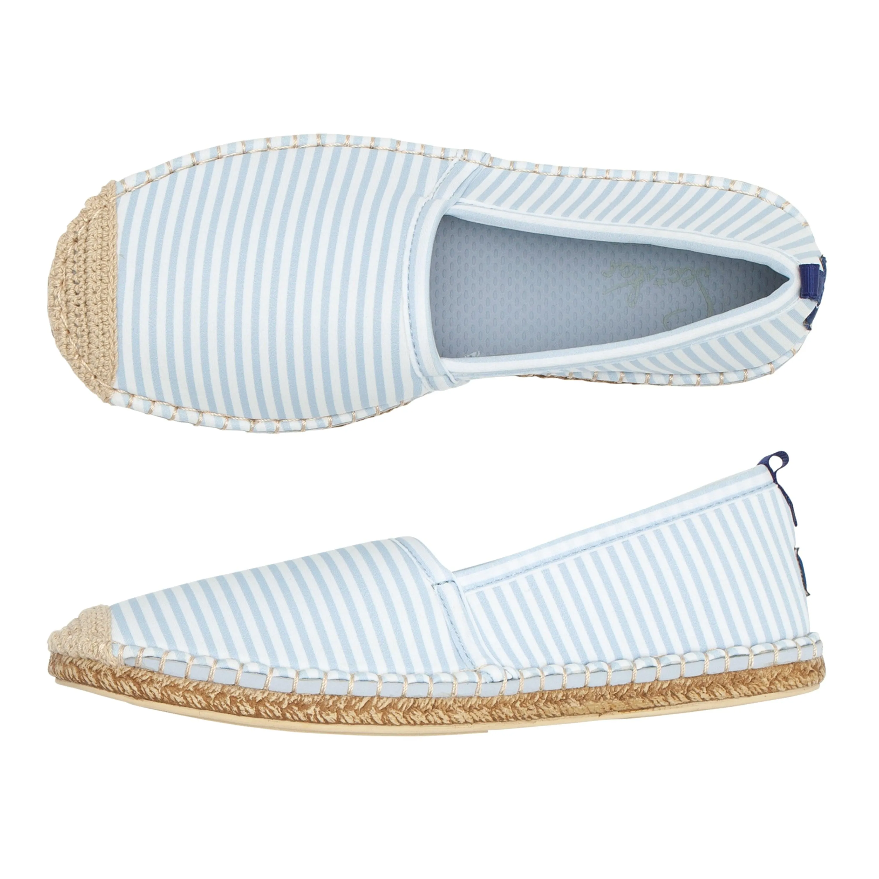 minnow x sea star women's powder blue stripe beachcomber espadrille