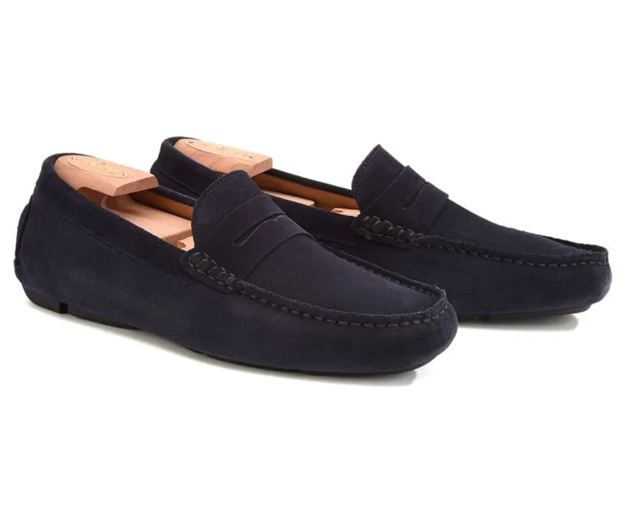 Navy Suede Men&#039;s Driving Moccasins - SEACREST II