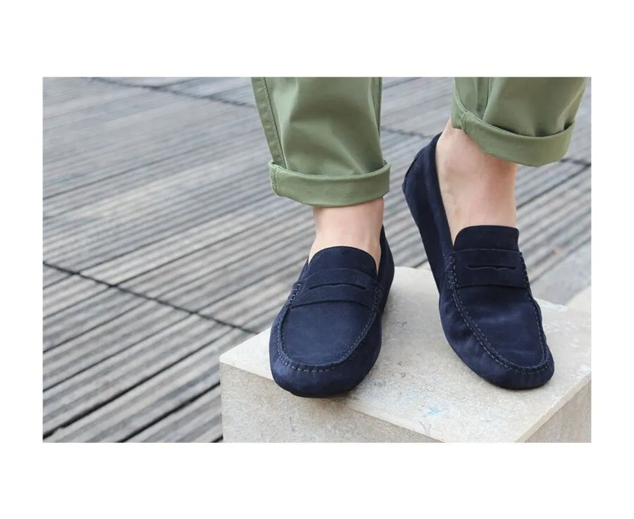 Navy Suede Men&#039;s Driving Moccasins - SEACREST II