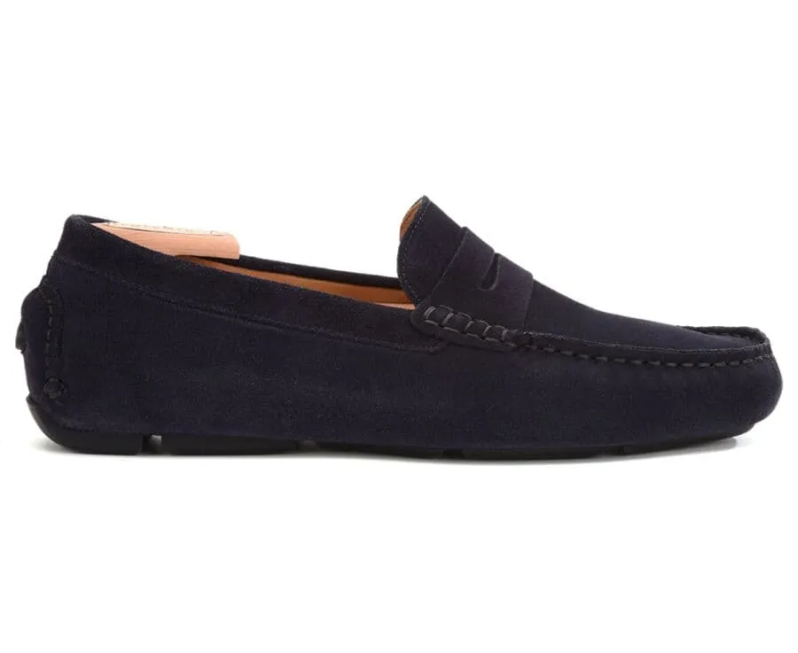 Navy Suede Men&#039;s Driving Moccasins - SEACREST II