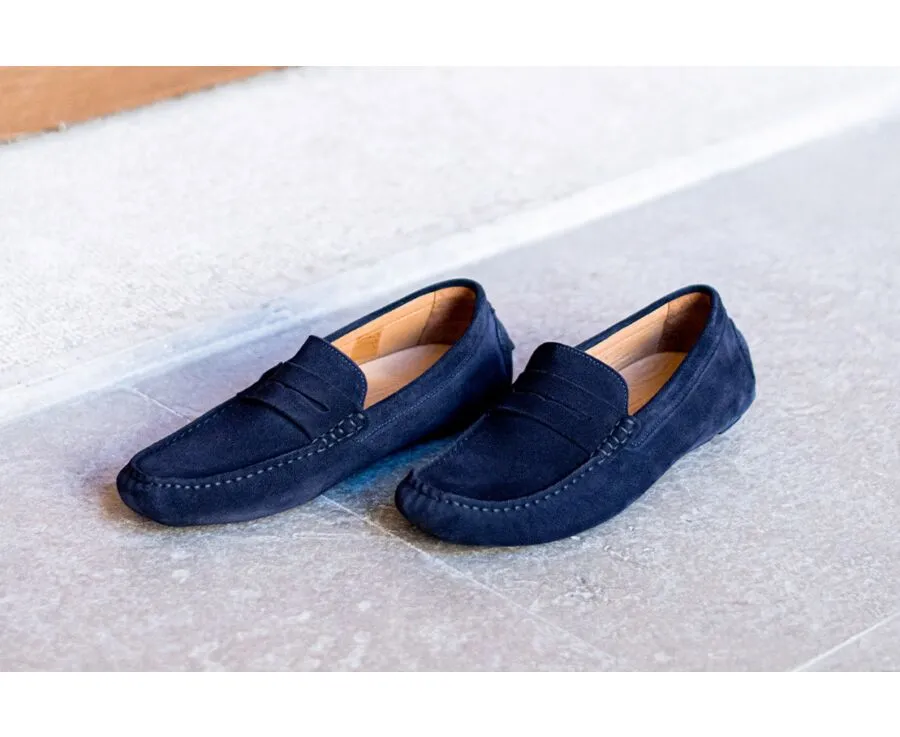 Navy Suede Men&#039;s Driving Moccasins - SEACREST II