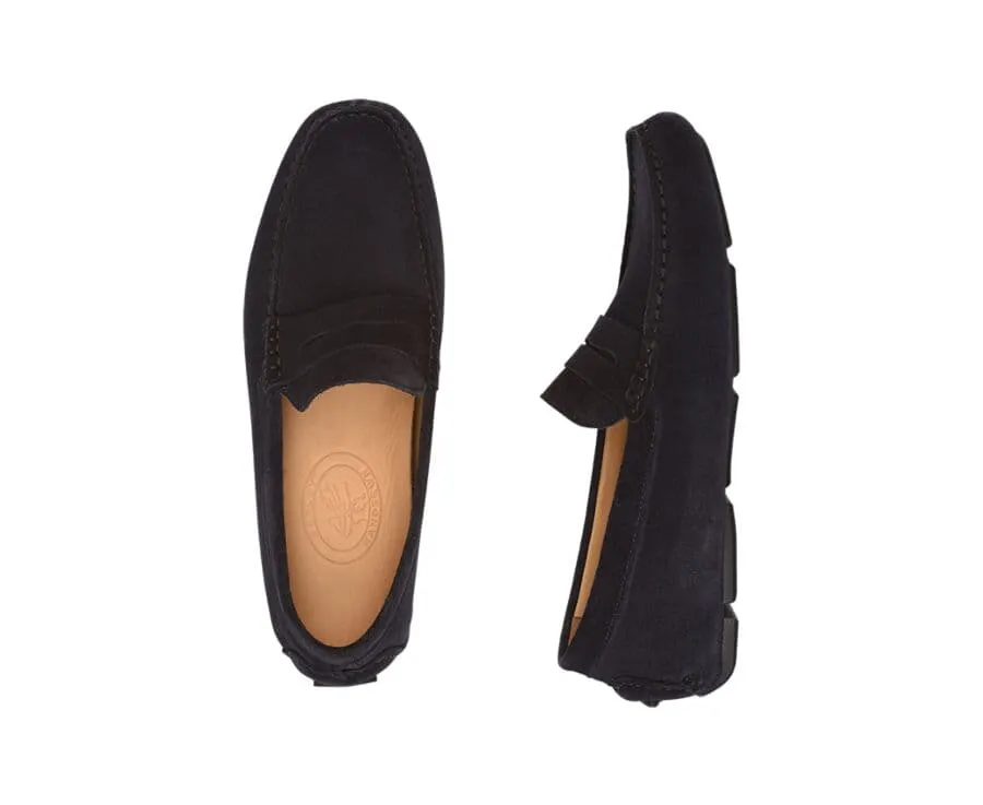 Navy Suede Men&#039;s Driving Moccasins - SEACREST II