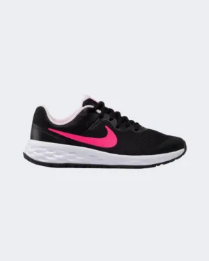 Nike Revolution 6 Gs-Boys Running Shoes Black/Pink Dd1096-007