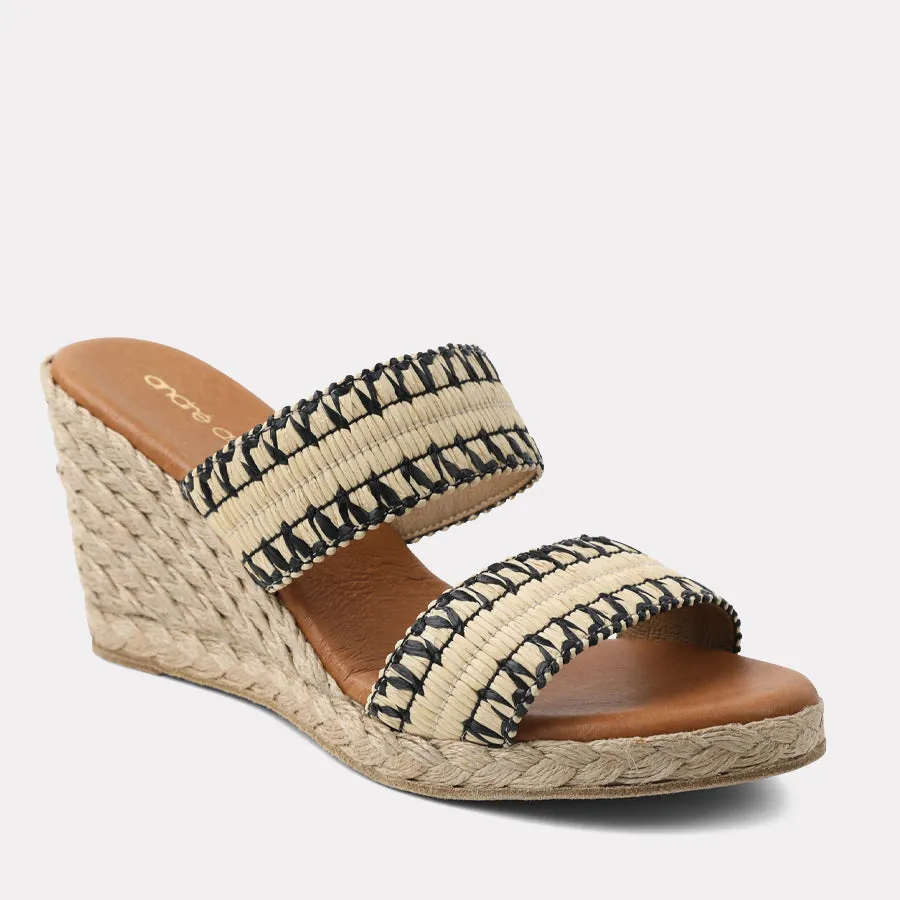 Nolita Stitched Raffia Espadrille Wedge