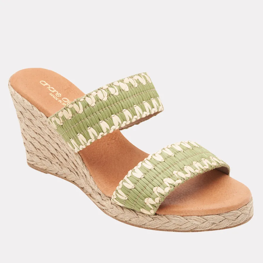 Nolita Stitched Raffia Espadrille Wedge