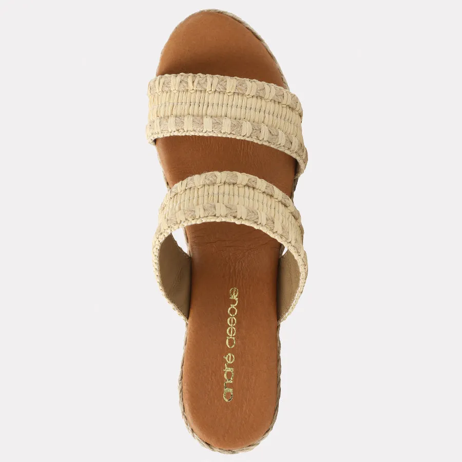 Nolita Stitched Raffia Espadrille Wedge