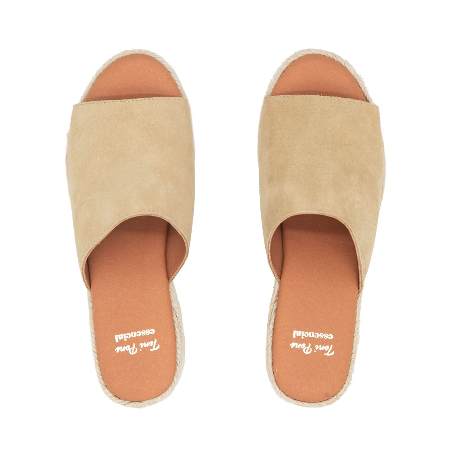 Open Toe Leather Espadrille with Wide Heel for Women- Andrea