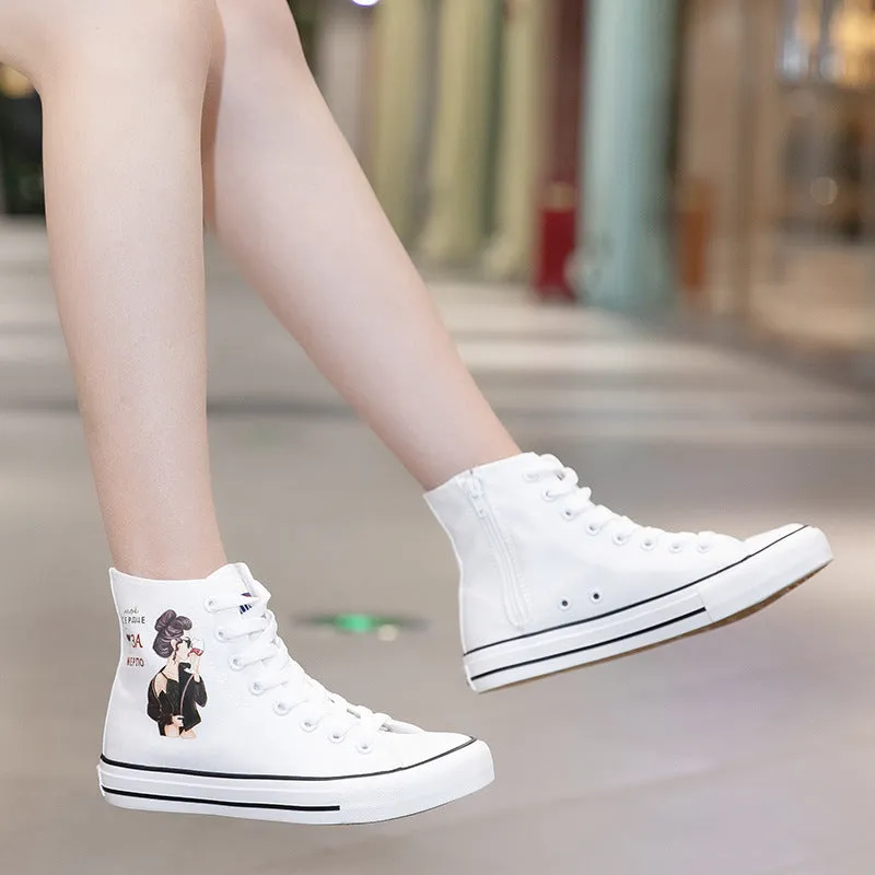 Owlkay Breatheable Casual High Top Canvas Shoes