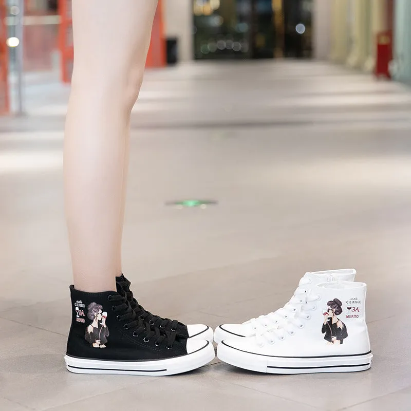 Owlkay Breatheable Casual High Top Canvas Shoes