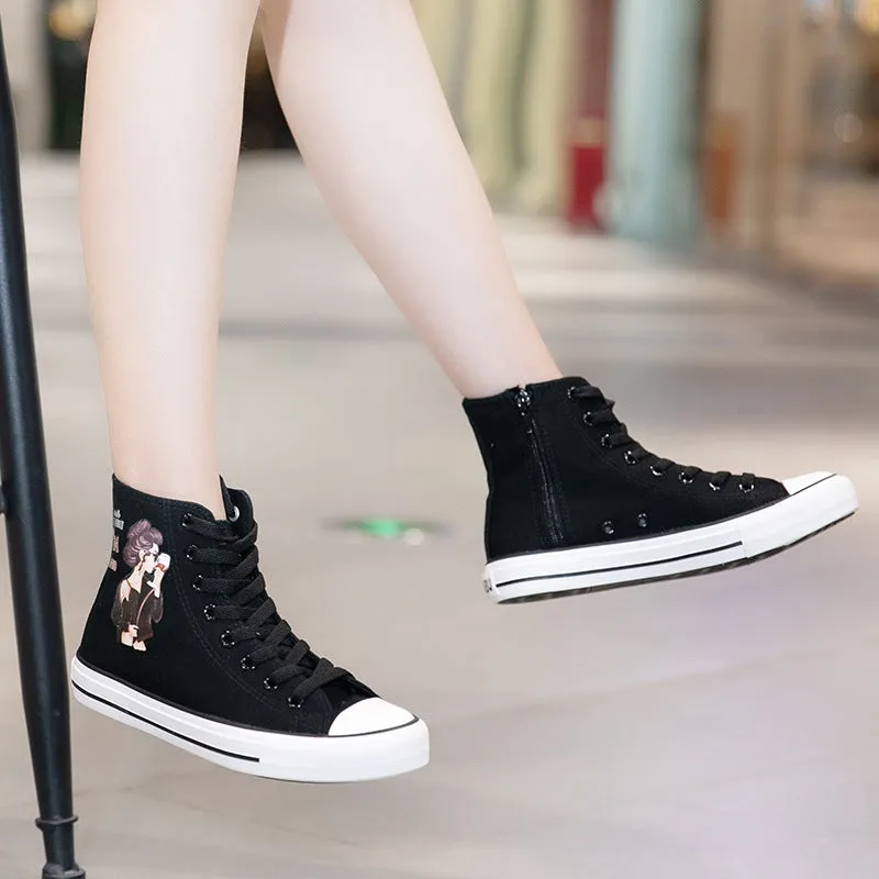 Owlkay Breatheable Casual High Top Canvas Shoes