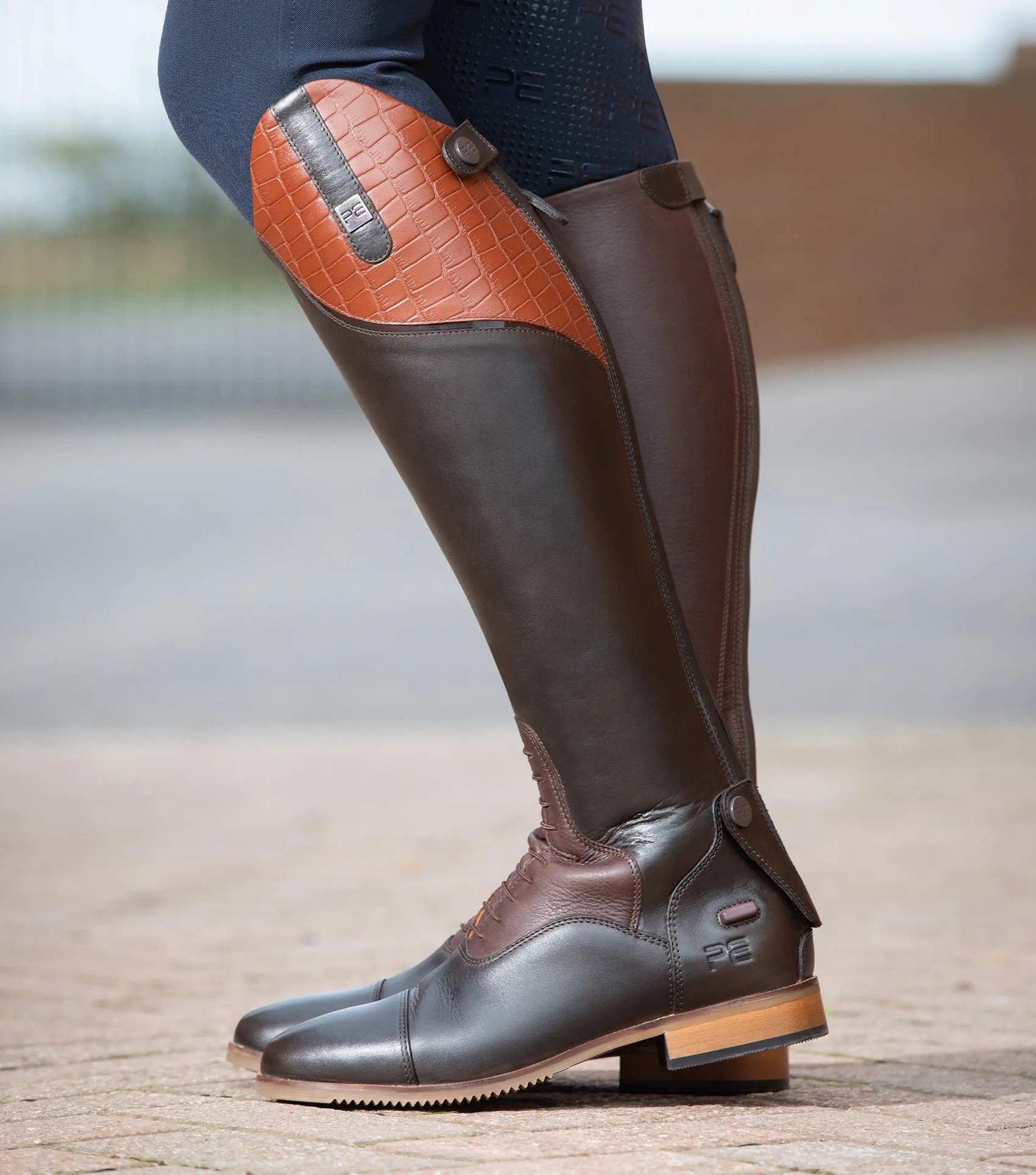 Passaggio Ladies Leather Field Tall Riding Boot Brown