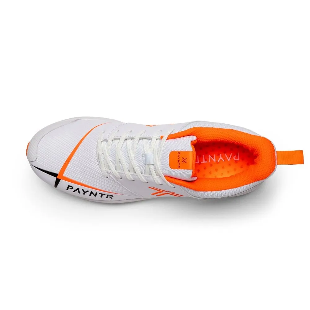 PAYNTR V Pimple Cricket Shoe - White & Orange