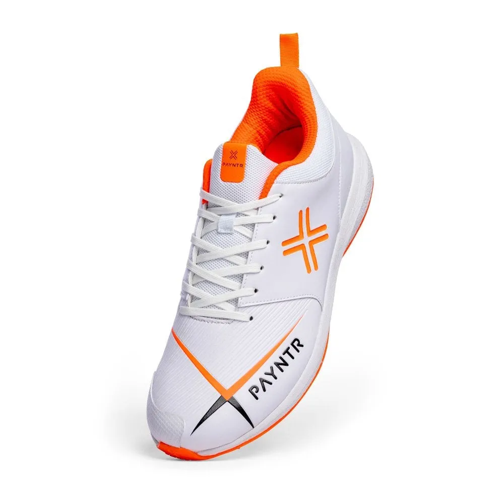 PAYNTR V Pimple Cricket Shoe - White & Orange