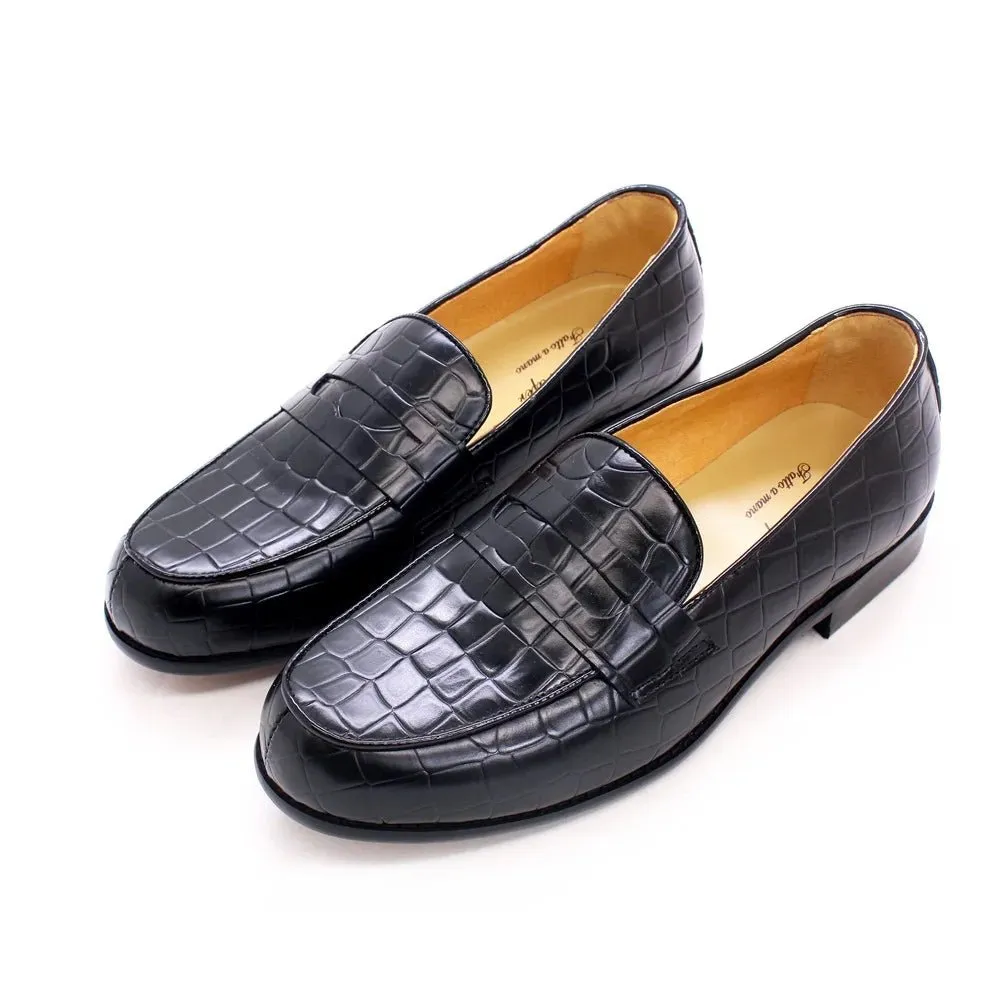 Plaid Pattern Loafers - Stylish Leather Shoes for Office, Wedding, and Driving