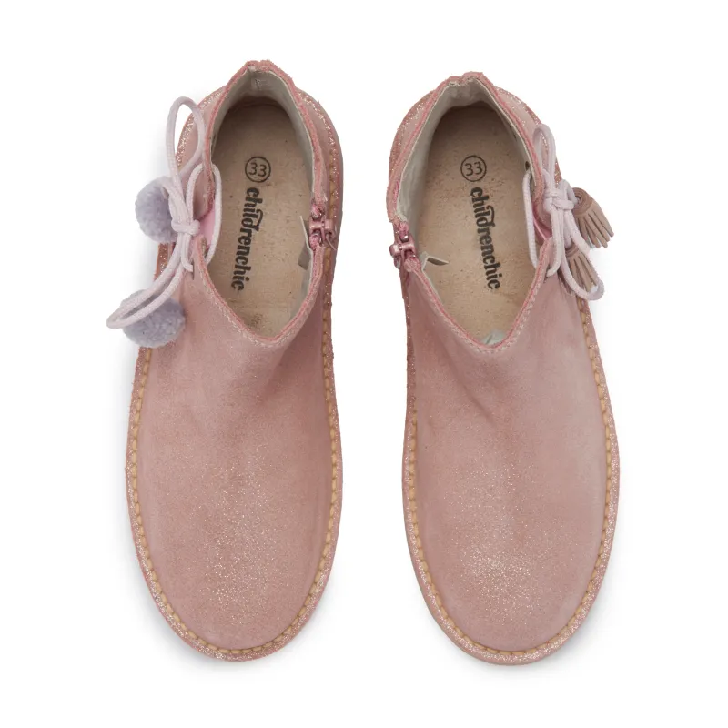 PomPom Chelsea Boots in Rose by childrenchic