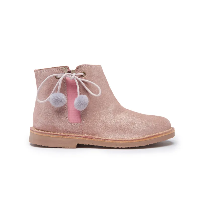 PomPom Chelsea Boots in Rose by childrenchic