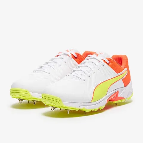 PUMA Spike 19.2 Red Blast Yellow Alert-White Cricket Shoe