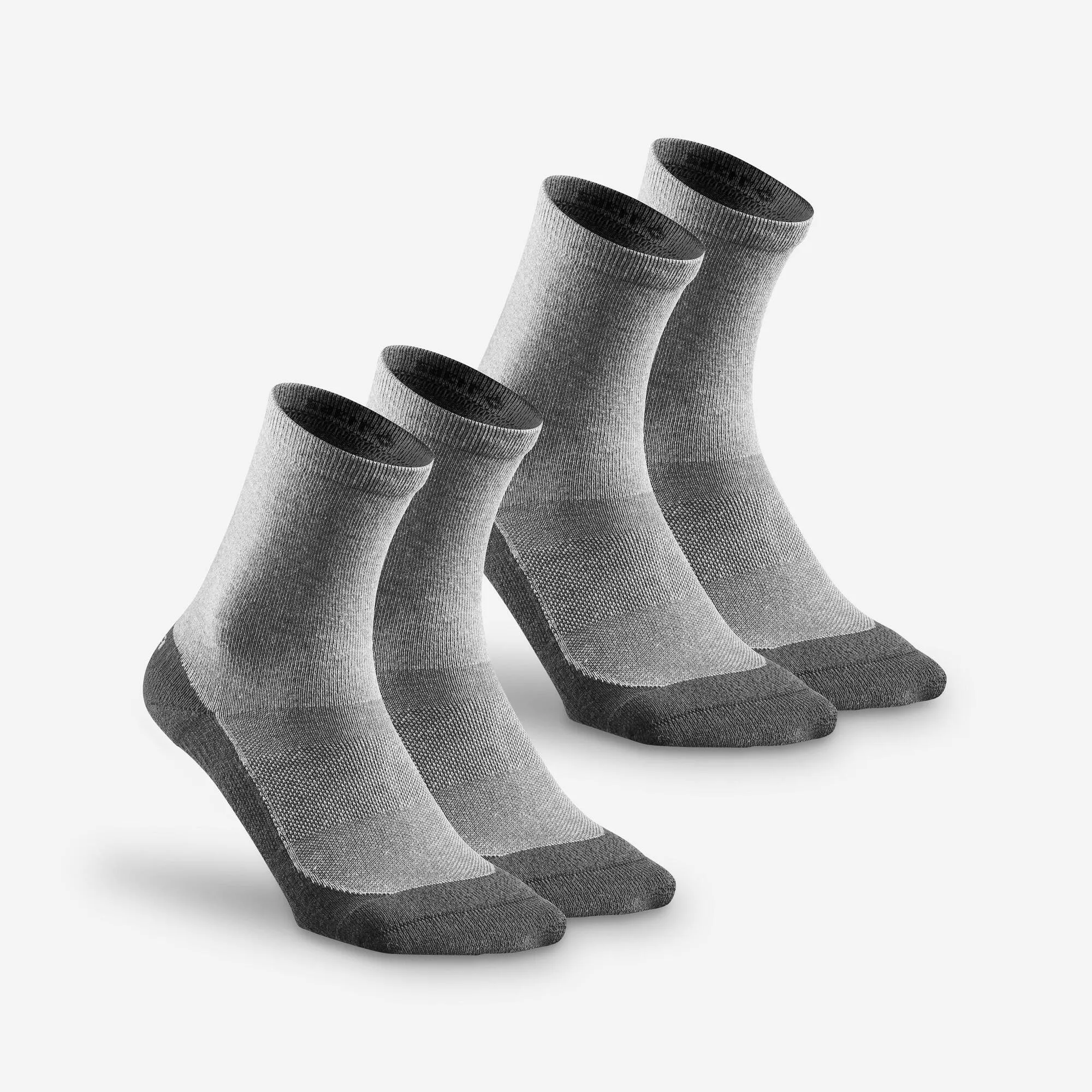 Quechua Sock Hike 50 High - Pack of 2 pairs - Grey