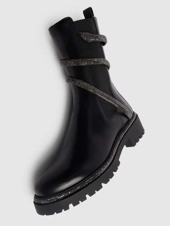 René Caovilla   40mm Cleo leather chelsea boots 