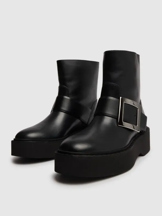 Roger Vivier   30mm Viv Rangers leather ankle boots 