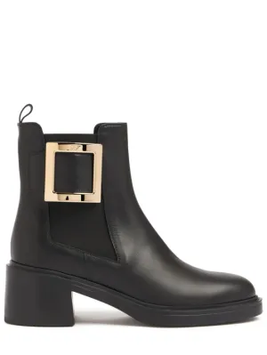 Roger Vivier   60mm Viv Ranger leather ankle boots 