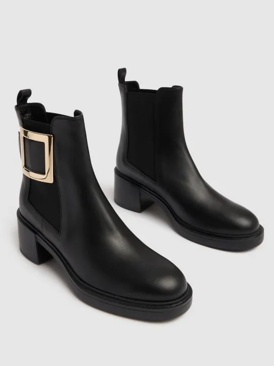 Roger Vivier   60mm Viv Ranger leather ankle boots 