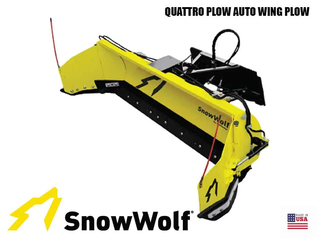 SnowWolf QuattroPlow auto wing plow for wheel loaders