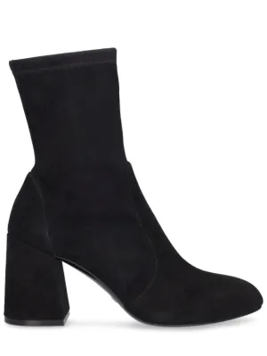 Stuart Weitzman   85mm Flareblock suede ankle boots 