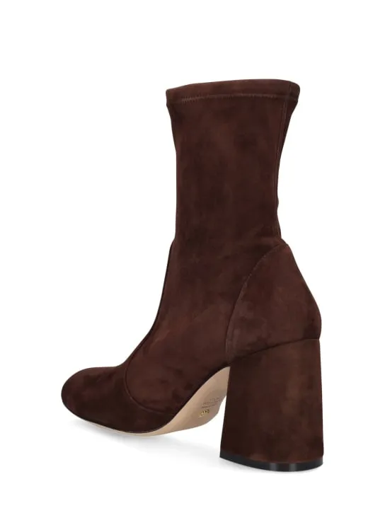 Stuart Weitzman   85mm Flareblock suede ankle boots 