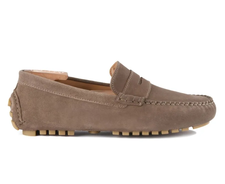 Taupe Men&#039;s Driving Moccasins - BISCAYNE