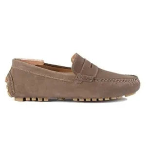 Taupe Men&#039;s Driving Moccasins - BISCAYNE