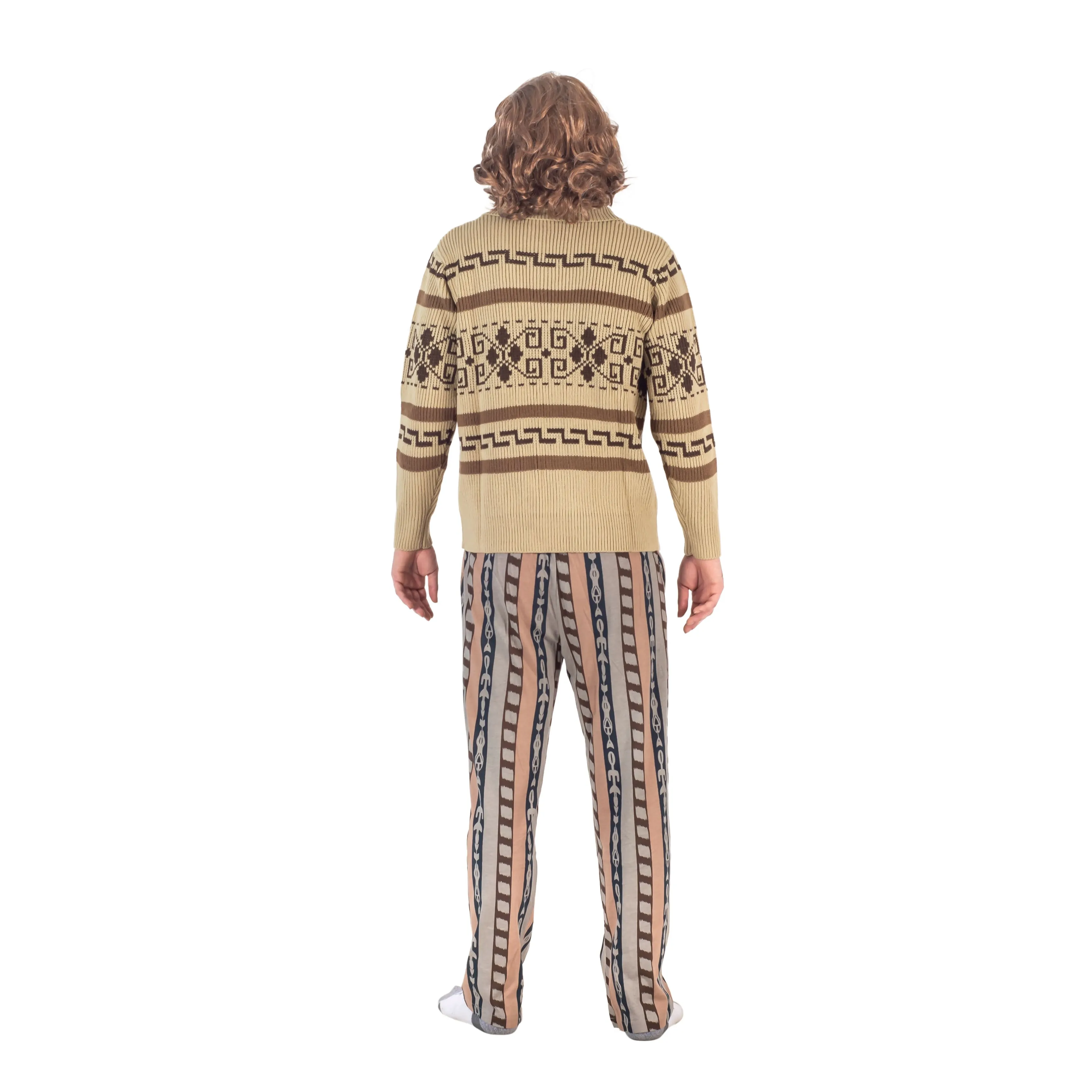 The Dude Lebowski Bowling Movie Character Cardigan Sweater and Lounge Pants Halloween Costume Set