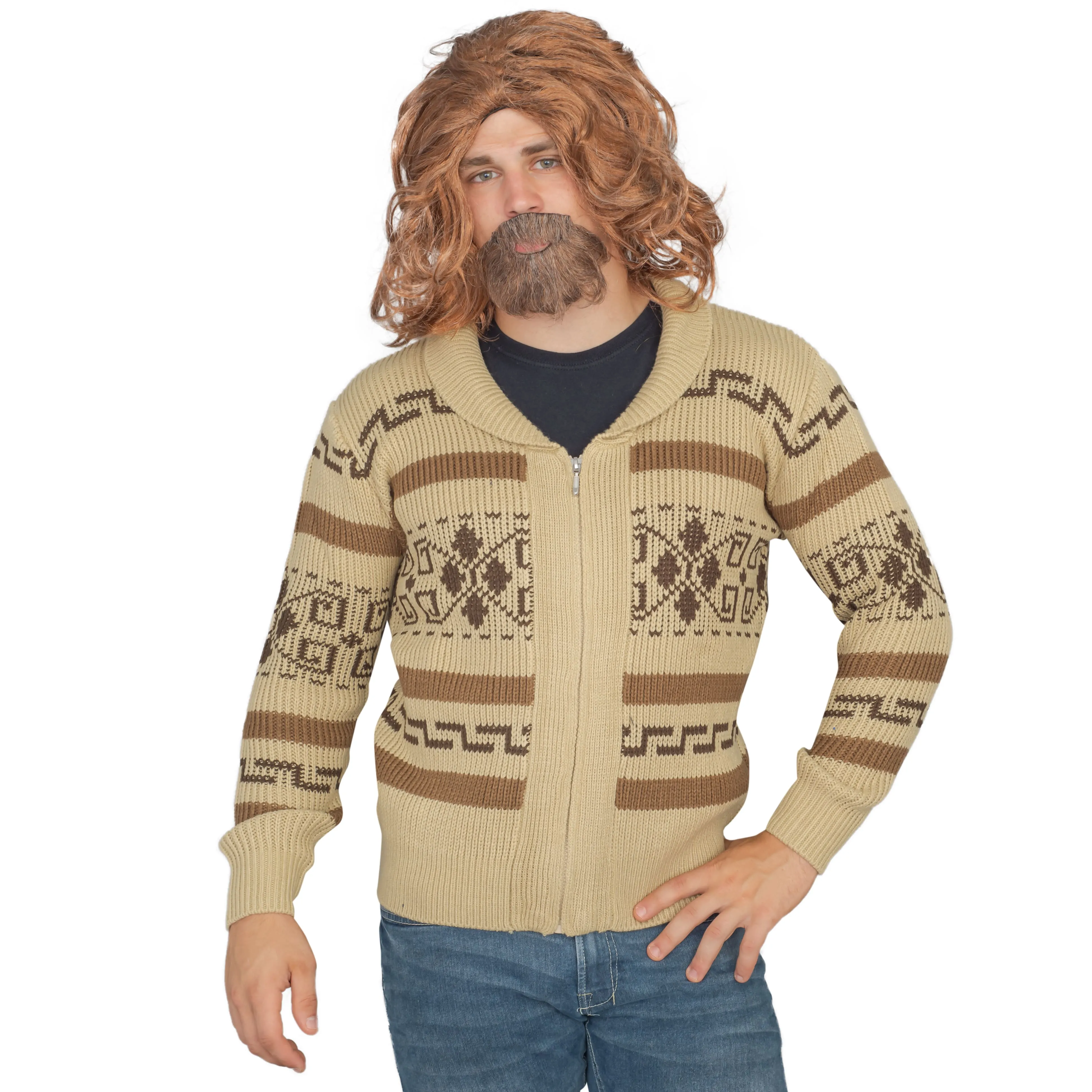 The Dude Lebowski Bowling Movie Character Cardigan Sweater and Lounge Pants Halloween Costume Set