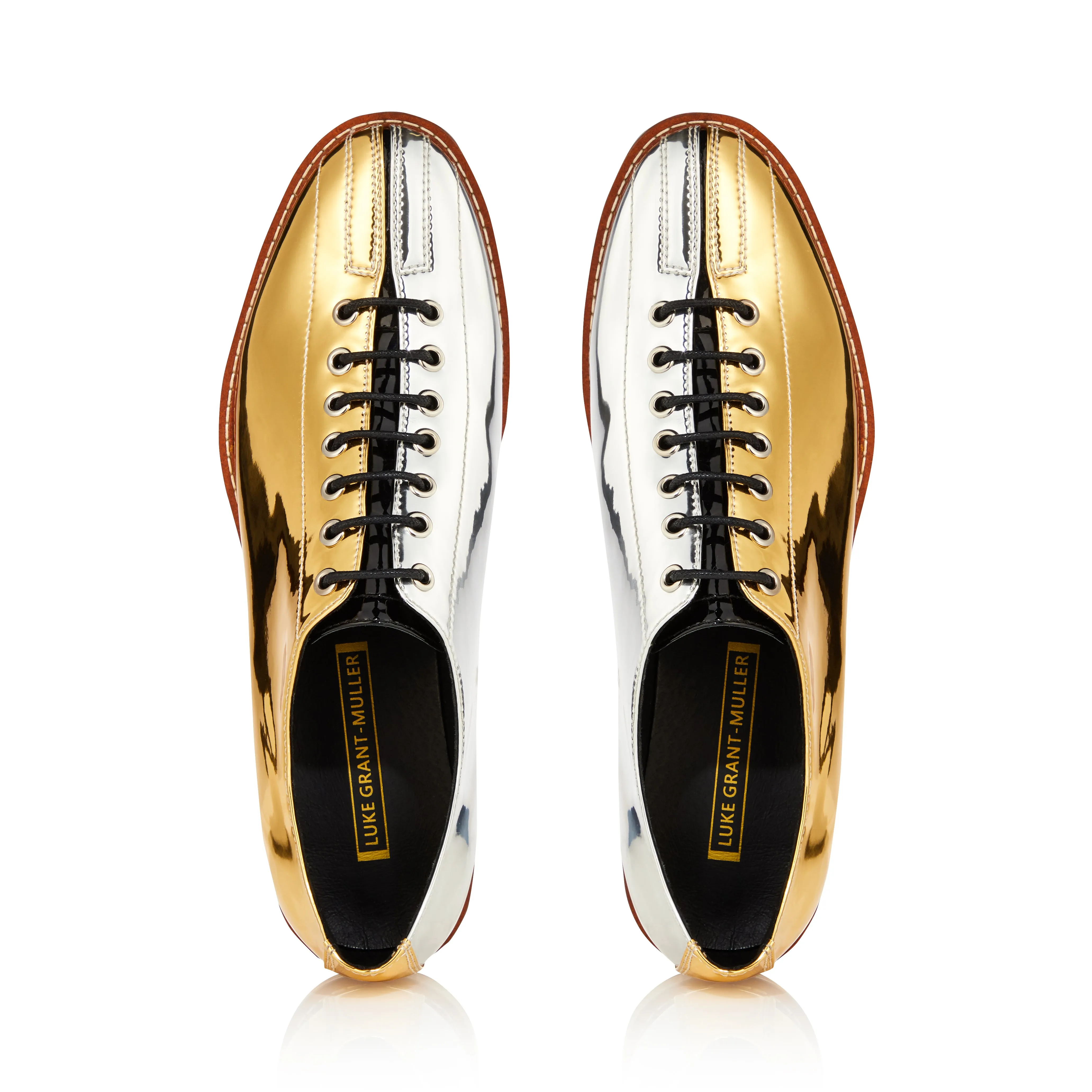 The Dude Two-Tone Silver and Gold Bowling Shoes