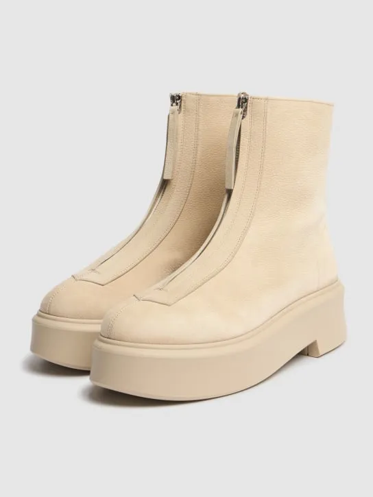 The Row   50mm Zipped leather ankle boots 