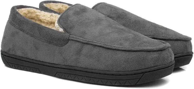 The Slipper Company Otis Mens Grey Moccasin