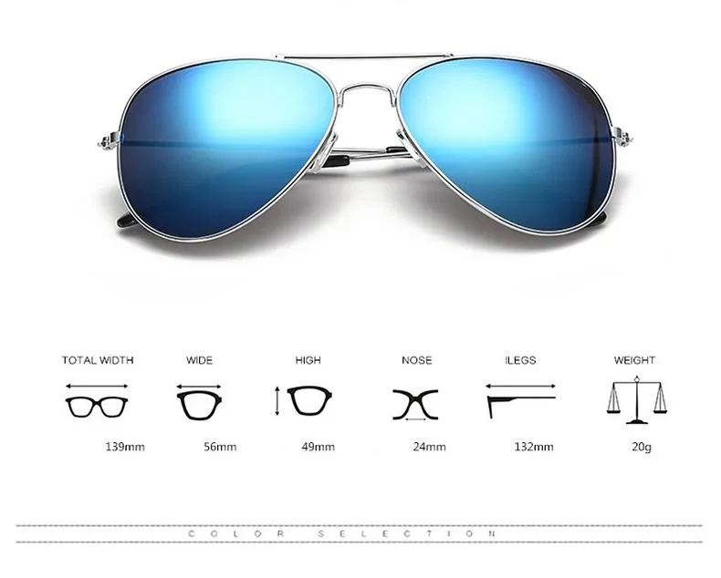 Top Designer Luxury Retro Pilot Sunglasses for Women and Men