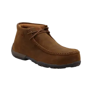 Twisted X® Ladies Work Chukka Driving Moc Distressed Saddle Brown Shoes WDMST01