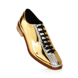 Two-Tone Silver and Gold Bowling Shoes