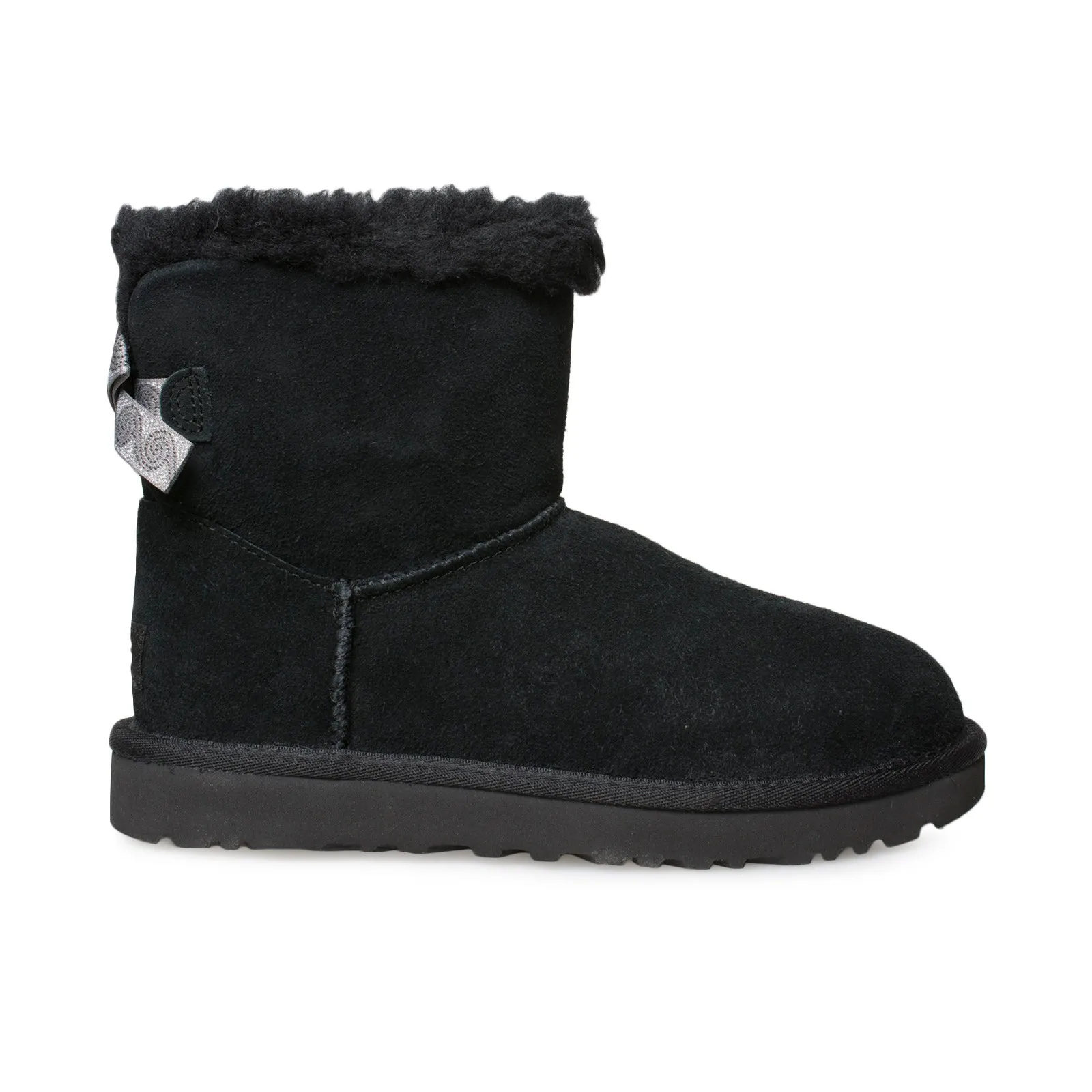 UGG Mini Bailey Bow Swirl Black Boots - Women's