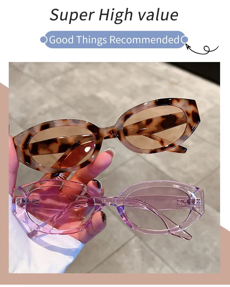 Unisex Designer Fashion Retro Vintage Oval Gradient Eyewear Sunglasses