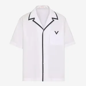 Valentino Garavani Rubberised V Detail Bowling Shirt