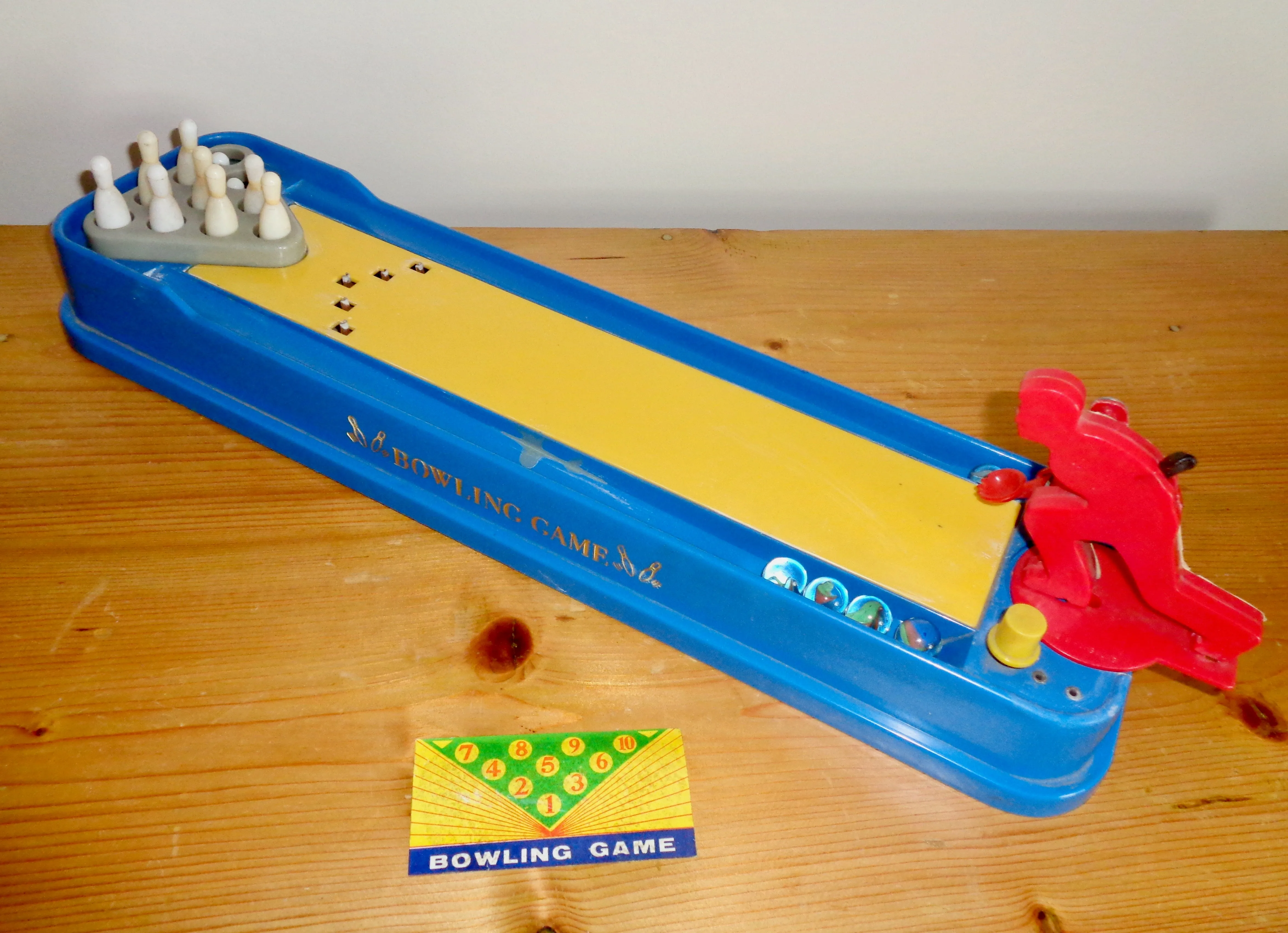 Vintage Tabletop Toy 10-Pin Bowling Game By Tomy